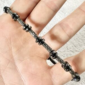 5/$35 Handmade Metallic Magnetic Beaded Bracelet With Magnetic Closure